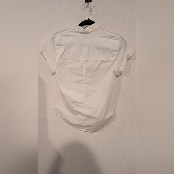 J. Crew Quarter Button Polo Cotton White Shirt - Picture 5 of 5